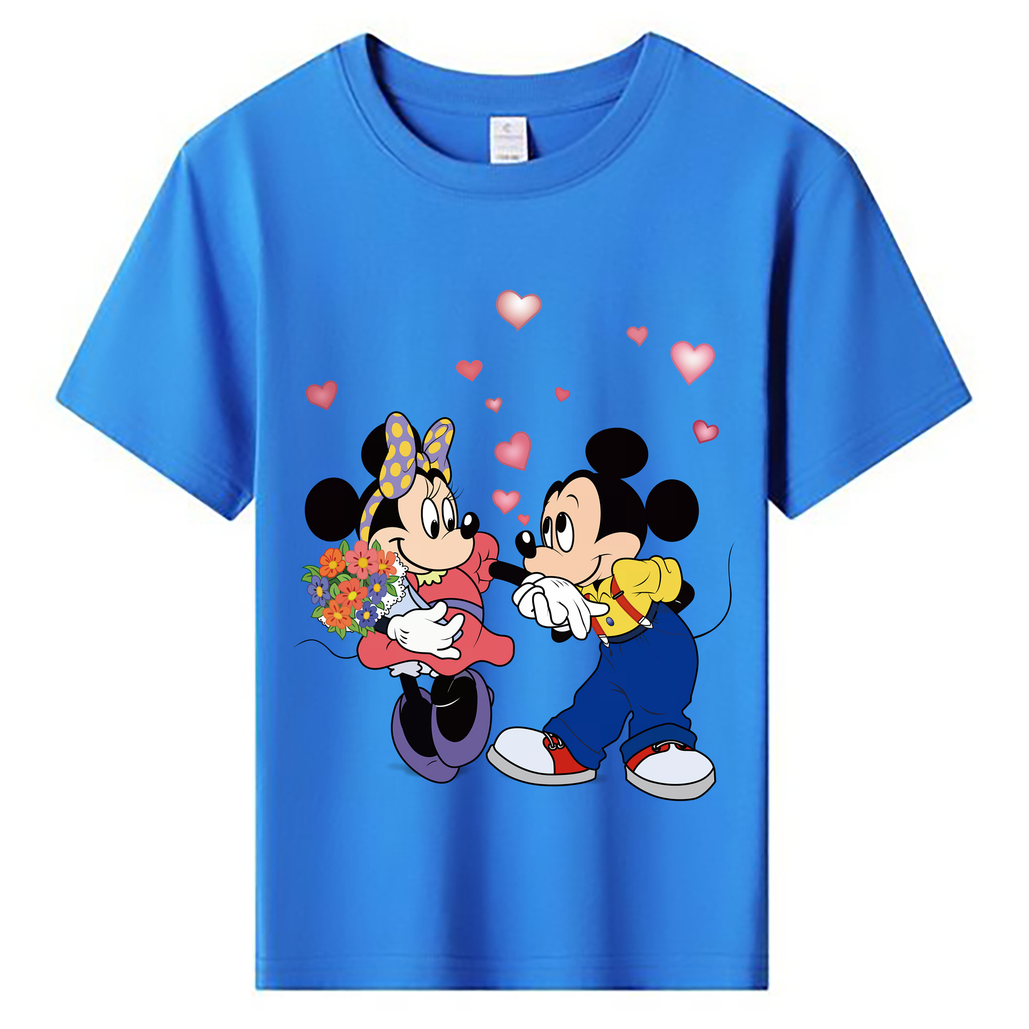 （画像用） ミッキーマウス Mickey Mouse 綿100％キッズTシャツ（フロントプリント）